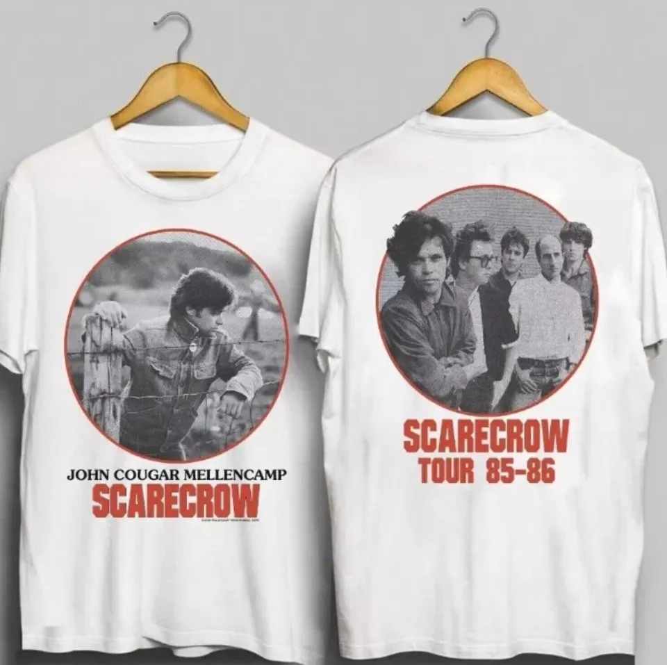 Vtg 80S John Cougar Mellencamp Scarecrow Tour Double Sided T-Shirt