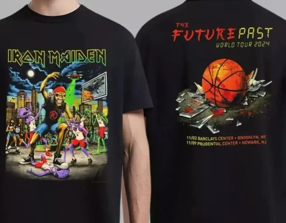 Iron Maiden The Future Past World Tour 2024 New Jersey Street Basketbal T-Shirt
