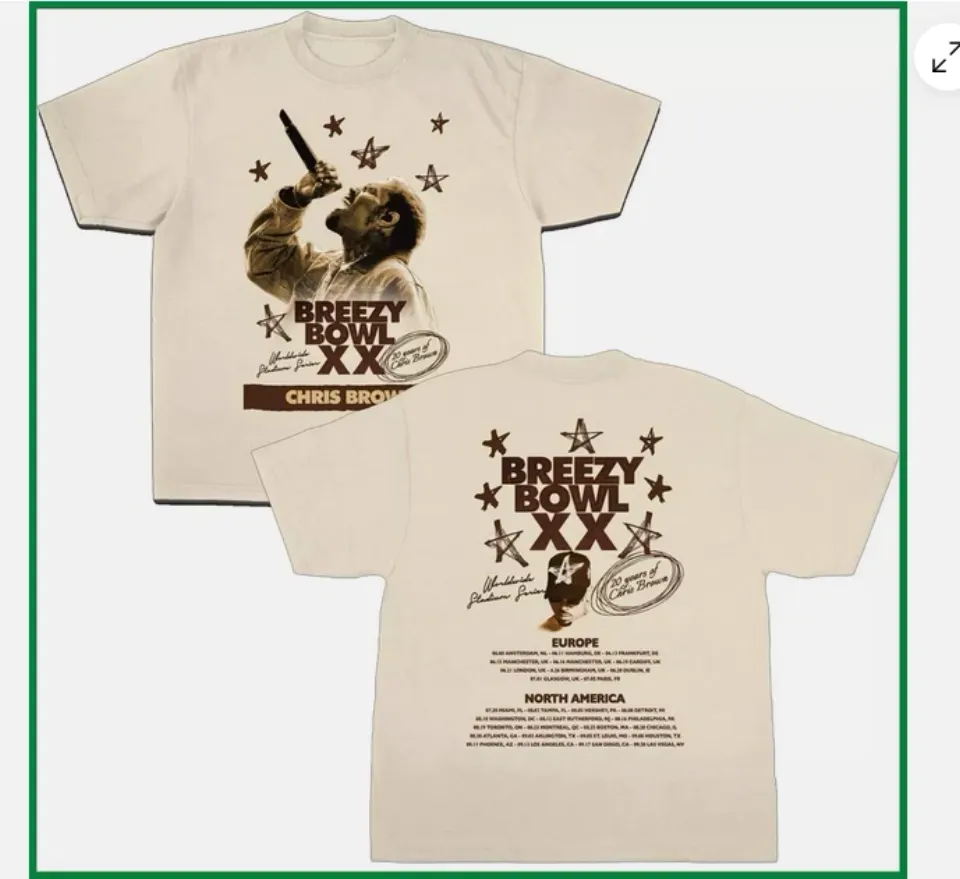 2025 Chris Brown Concert Shirt, Chris Brown Breezy Bowl Xx Tour 2025 Shirt