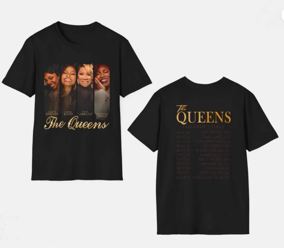 The Queens Tour 2025 T-Shirt Music Legends Double Sided T-Shirt Fan Gift