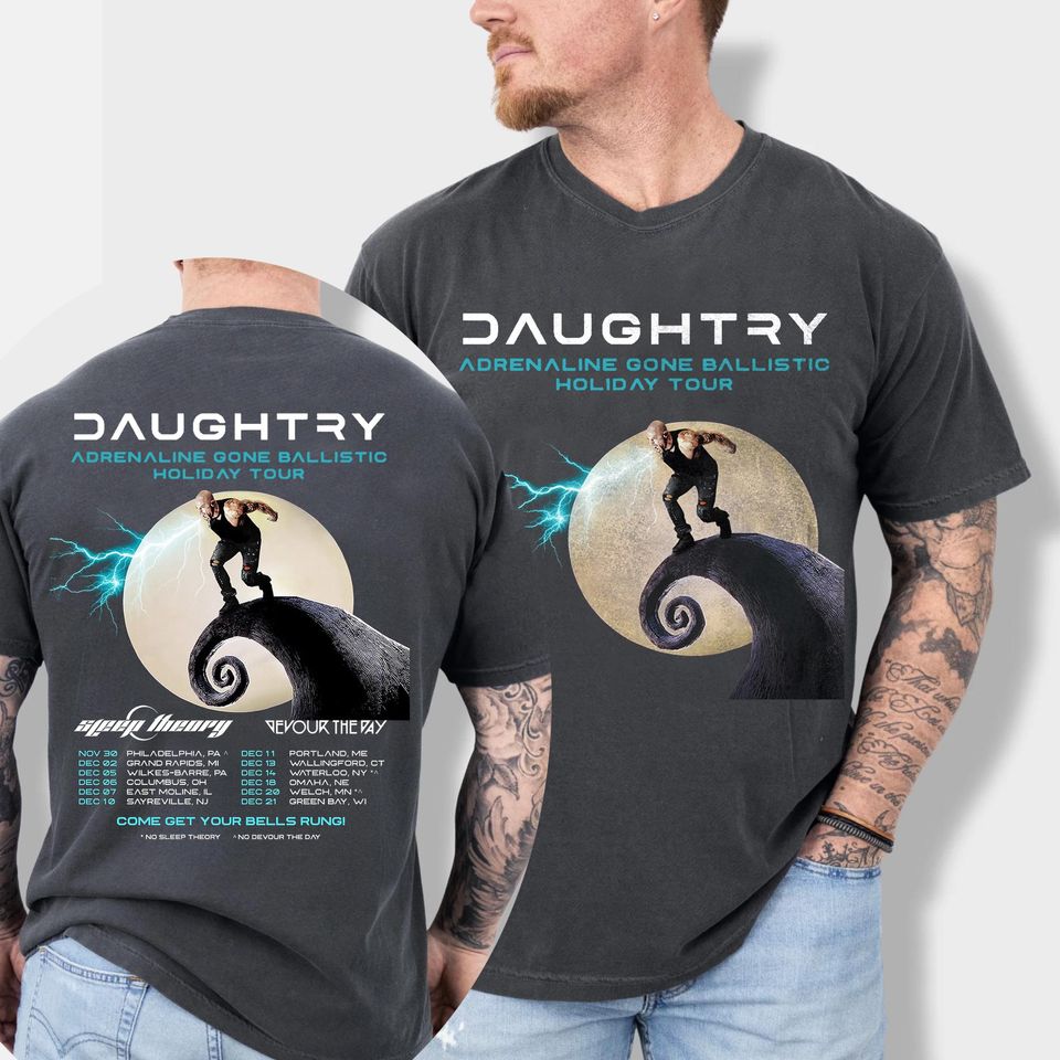 Daughtry Adrenaline Gone Ballistic Tour 2025 T-Shirt - Official Concert Merch