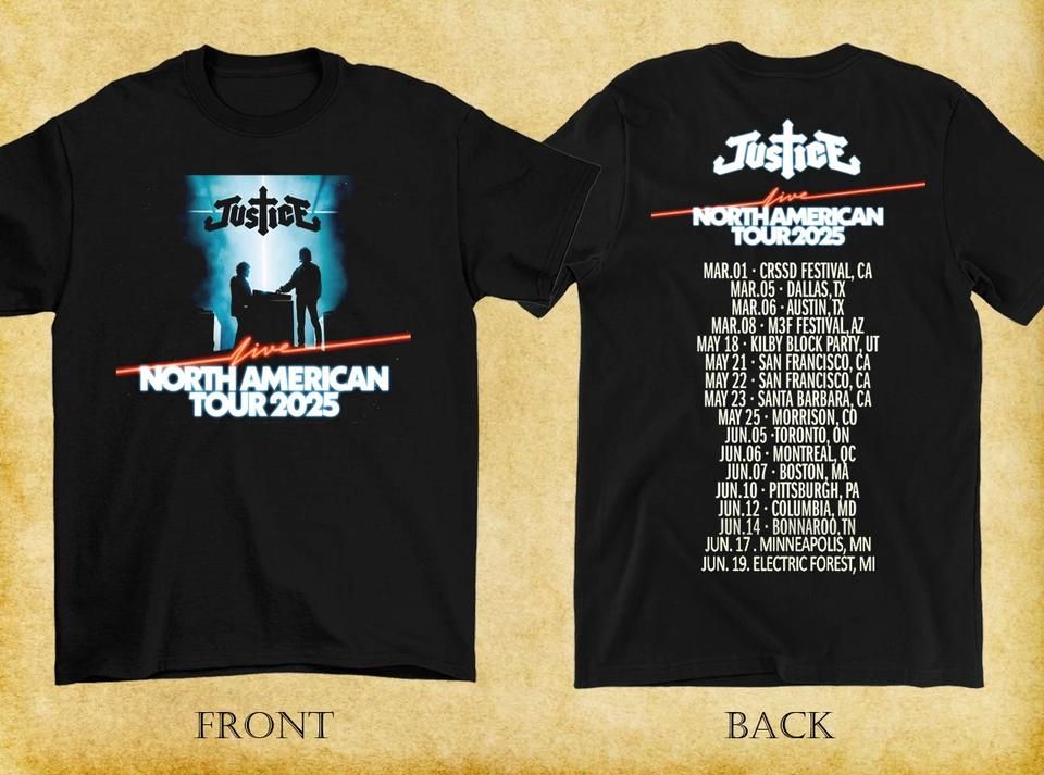 Justice Band American Tour 2025 Shirt Black