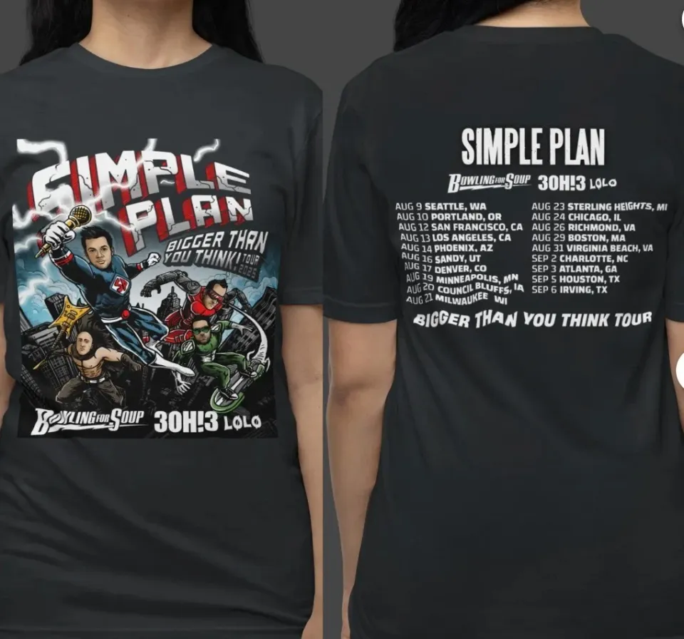 Simple Plan Bigger Than You Think! 25Th Anniversary Tour T Shirt