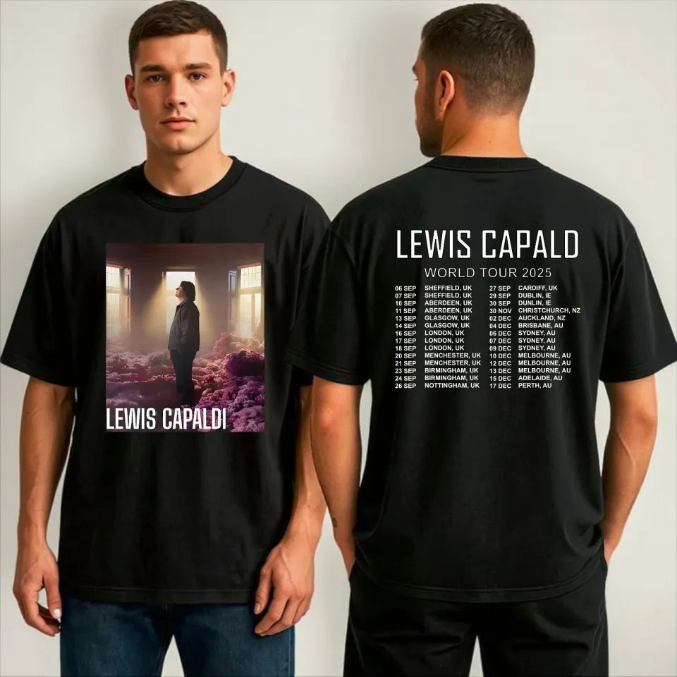 Lewis Capaldi 2025 World Tour T-Shirt, Music Concert Fan Merch Unisex Gift Shirt