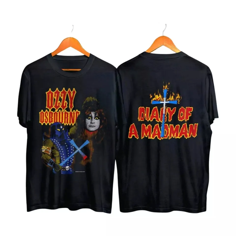 1982 Ozzy Osbourne Diary Of A Madman Double Sided Black Unisex T-Shirt