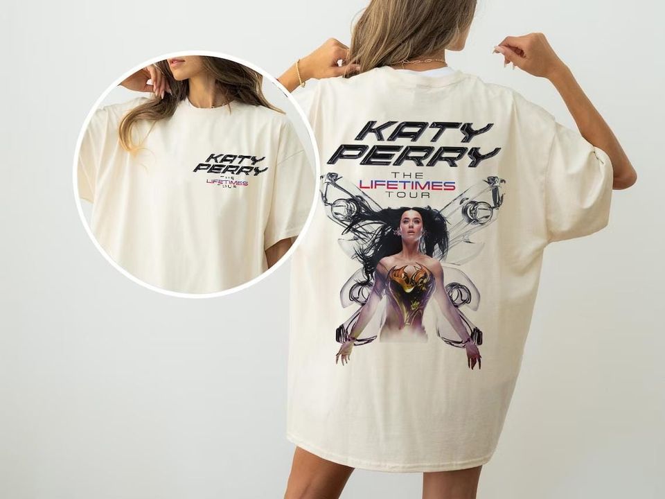 Katy Perry Lifetimes Tour 2025 Shirt Double Sided Pop Star Merch Shirt
