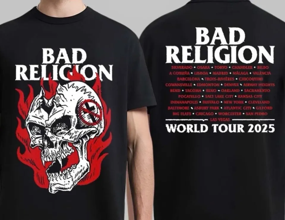Bad Religions World Tour 2025 Merch Head Wound Two Sided T-Shirt