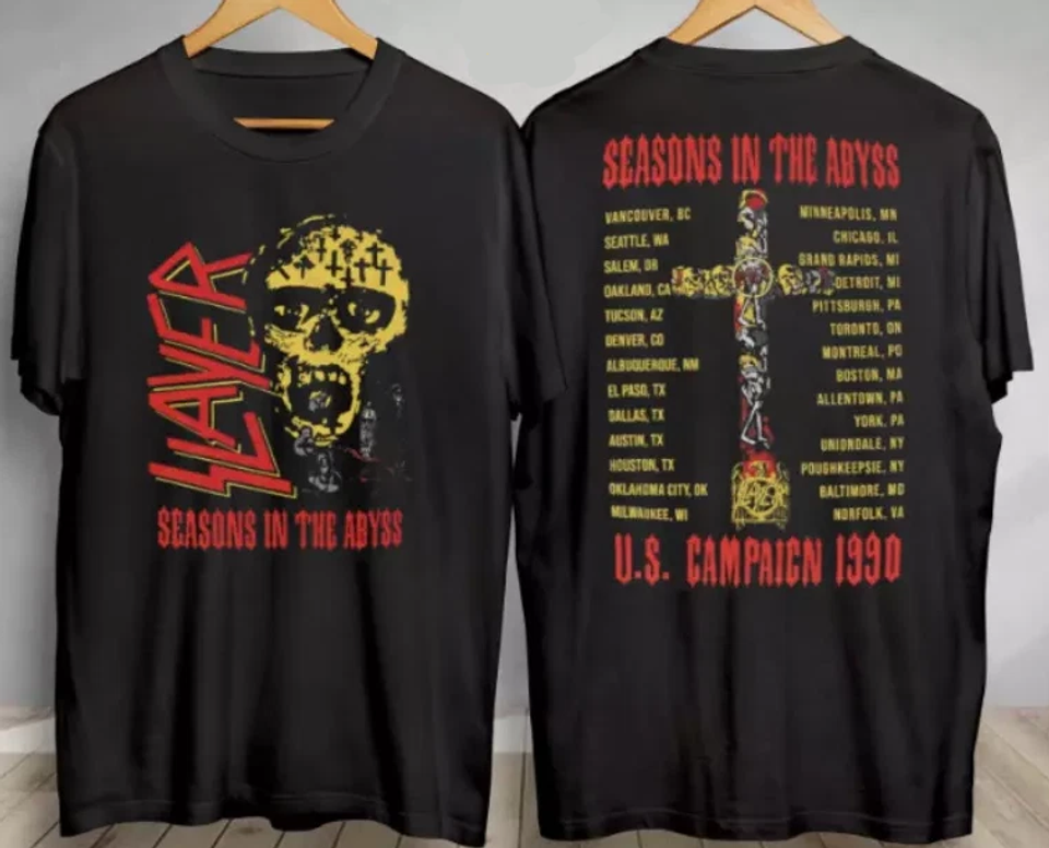 1990 Tour Abyss Vintage Slayer Seasons Shirt Concert Gift Campaicn
