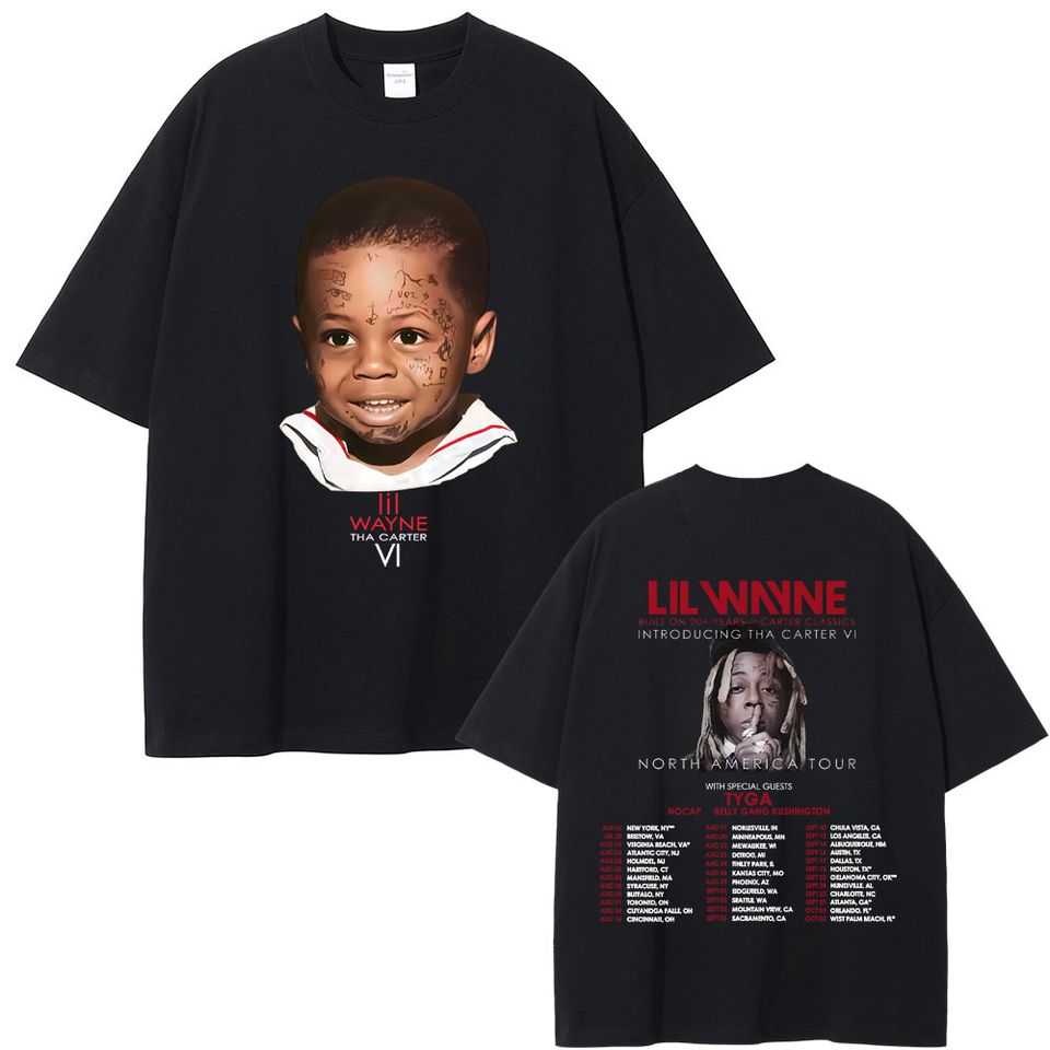 Lil Wayne Tha Carter Vi Tour 2025 Shirt Face Graphic Concert Shirt