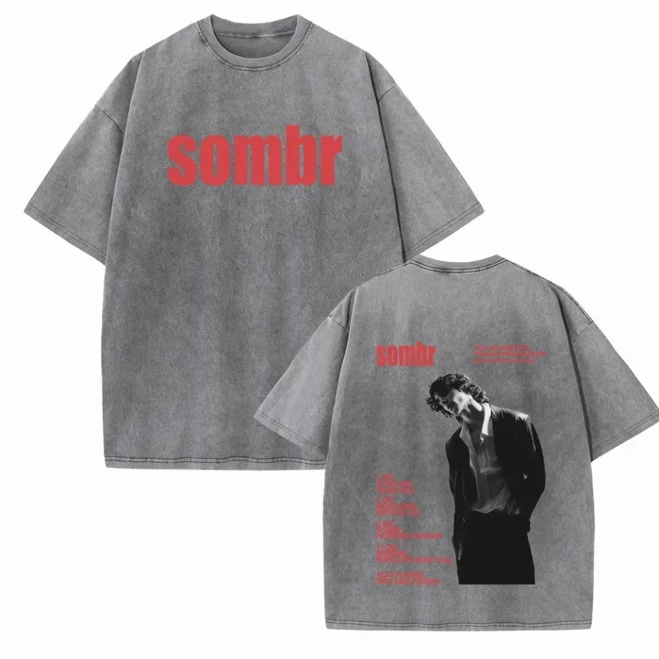 Sombr World Tour 2025 Vintage Music T-Shirt O-Neck Cotton Short Sleeve Shirt