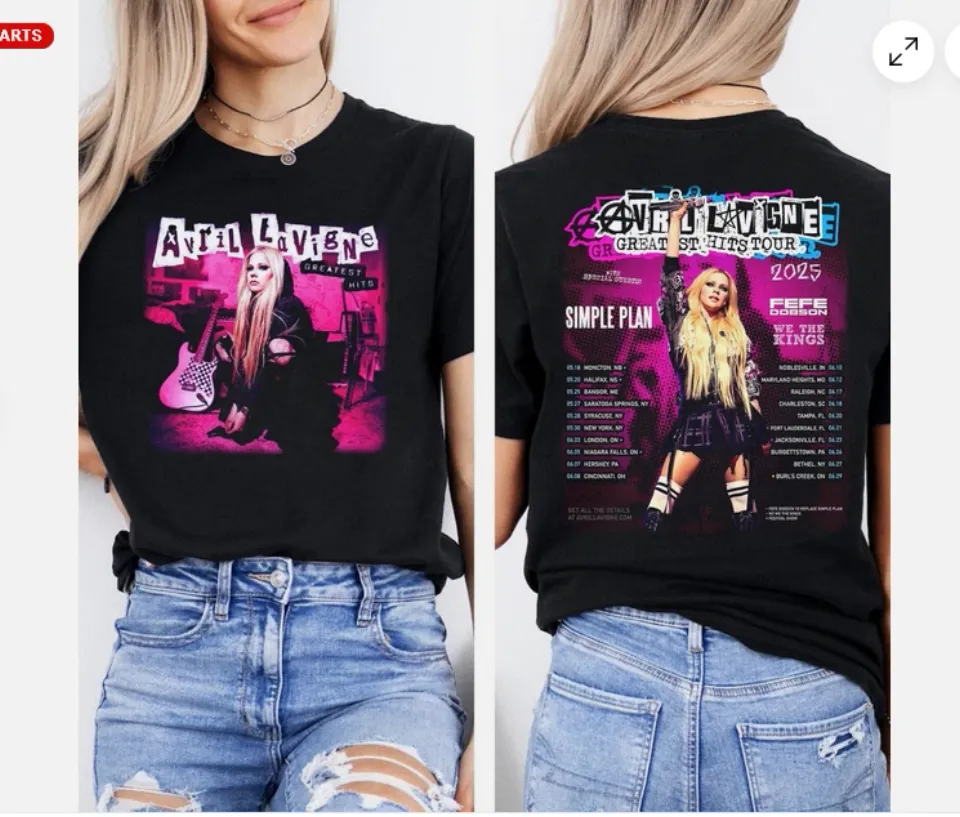 Avril Lavigne Fan Avril Lavigne Greatest Hits Tour 2025 Concert T-Shirt