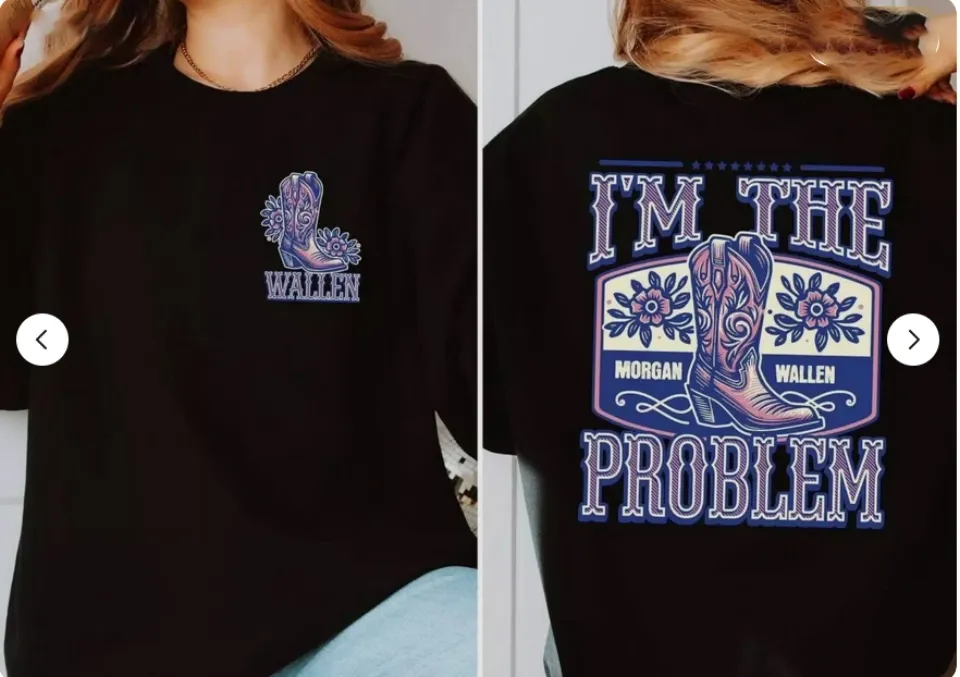 Wallen Western Im The Problem Tour 2025 Two Sided T-Shirt