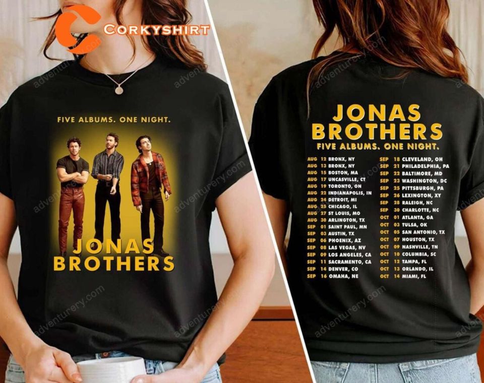Jonas Brothers Shirt, Music Band Tour 2025 Shirt Retro 90S Lover Gif Hoodie Sweatshirt