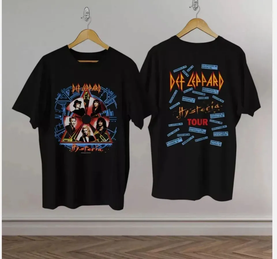 Trending Vintage Def Leppard Hysteria Concert Tour T-Shirt 1988 Limited Edition