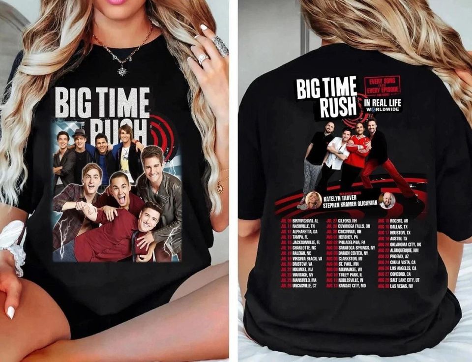 Big Time Rush In Real Life Worldwide Tour 2025 2 Sided Shirt