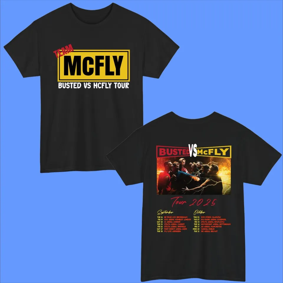 Mcfly Vs Busted Tour 2025 Double Sided T-Shirt Team Mcfly Band Concert Gift