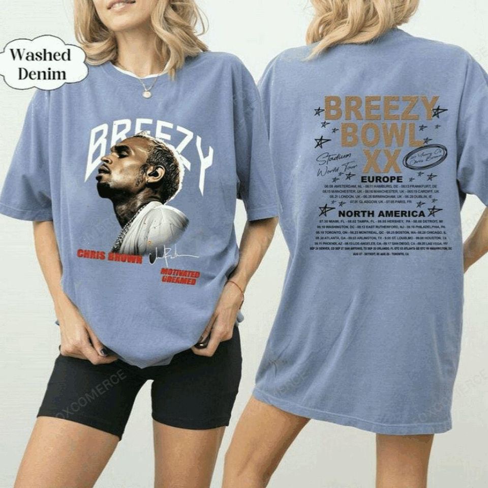 Chris Brown Breezy Bowl Xx Tour 2025 Shirt Concert Fan Gift Merch Shirt