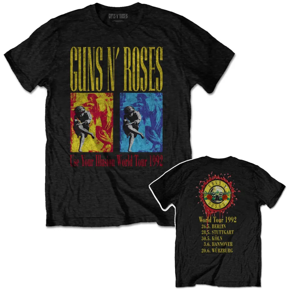 Guns N Roses Official Use Your Illusion World Tour Double Sided T-Shirt