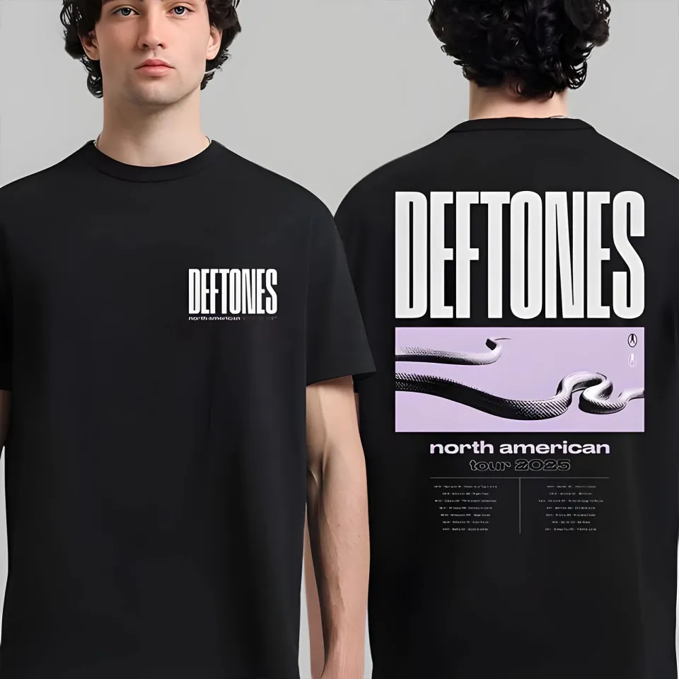 Deftone North American Tour 2025 Merch Date Back Two Sided T-Shirt