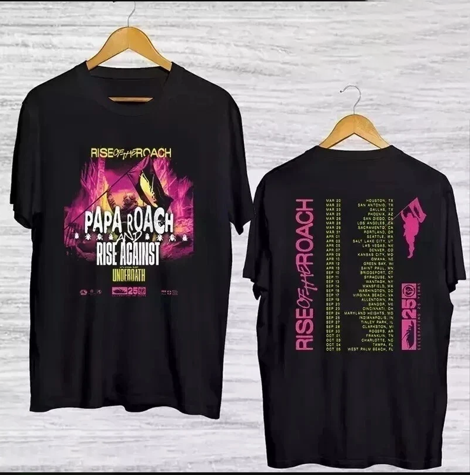 Trend Papa Roach Rise Of The Roach Tour 2025 Double Sided Shirt