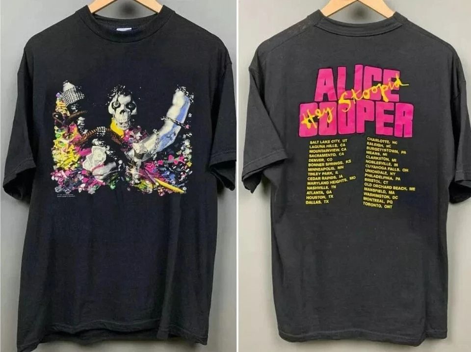 Alice Cooper 1991 Hey Stoopid Tour 2 Side Shirt 