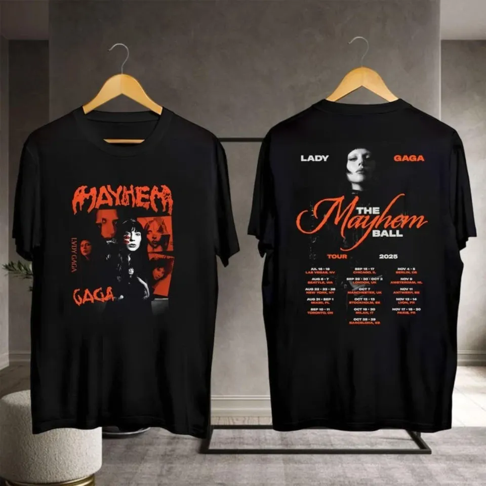 Ld Ga Mayhem Ball Tour 2 Sides T-Shirt, Retro Concert Merch, Music Fan Gift