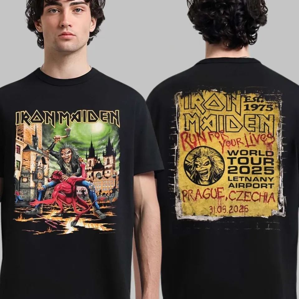 Iron Maiden Run For Your Lives World Tour 2025 Prague Venue Shirt In Czechia