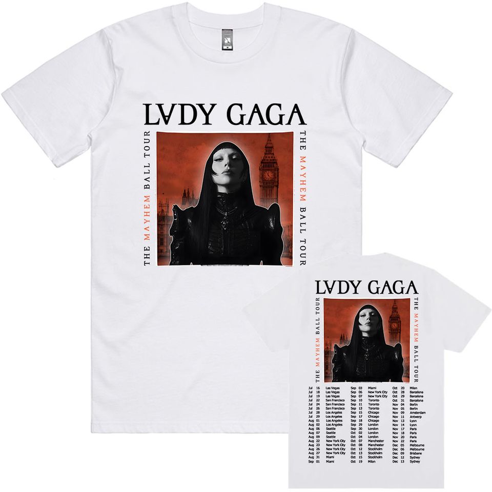 Lady Gaga Mayhem Ball Tour 2025 Shirt Gothic Punk Vintage Concert Shirt