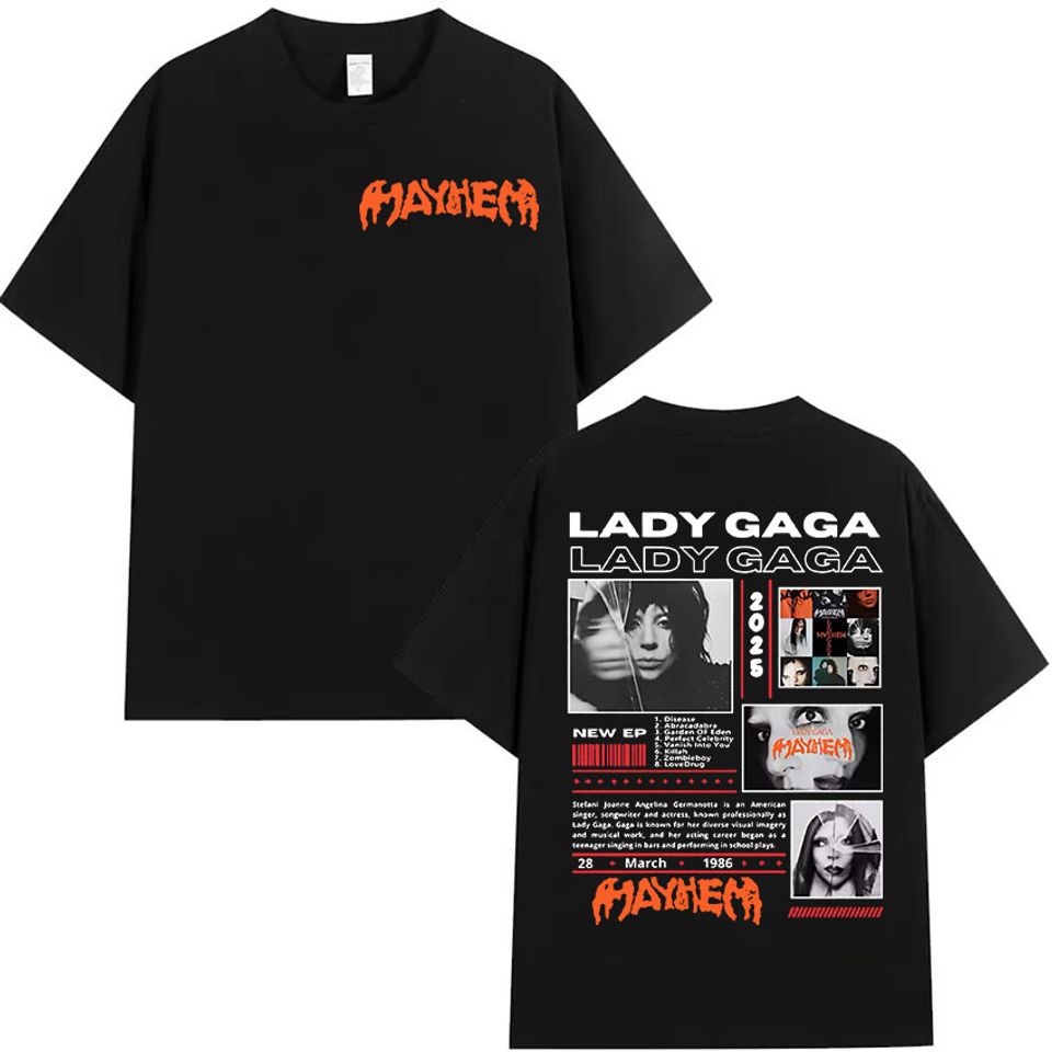 Lady Gaga Mayhem Tour Album 2025 Shirt Vintage Hip Hop Oversized Shirt