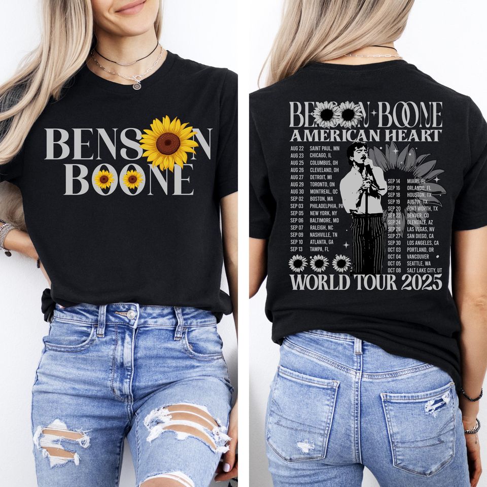 Benson Boone American Hearts Tour 2025 Shirt Indie Pop Concert Merch Shirt