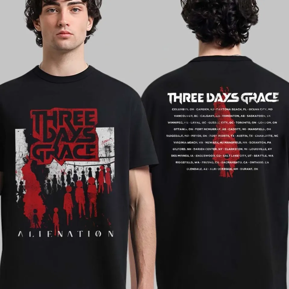Three Days Grace Tour 2025 T-Shirt  Alienation Concert Two Sided Shirt
