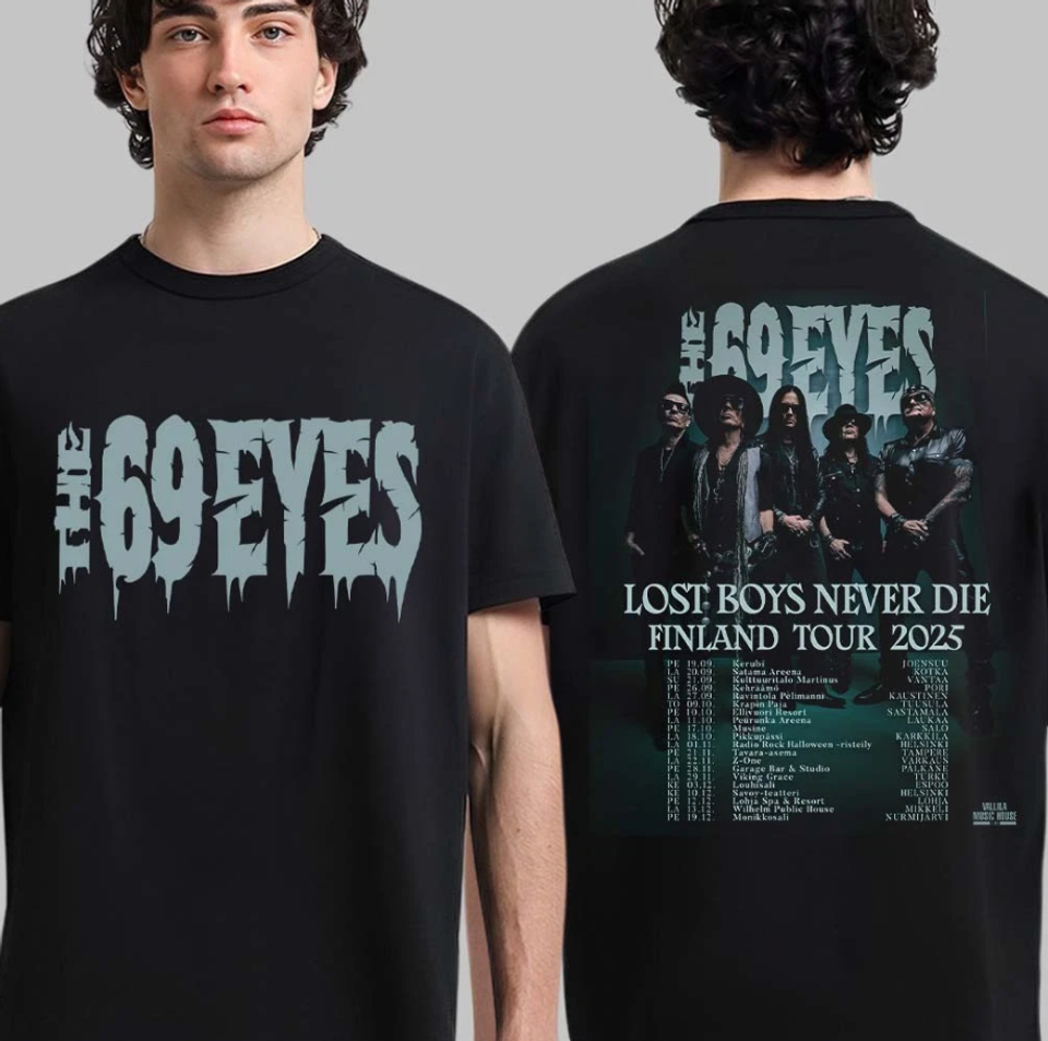 The 69 Eyes Lost Boys Never Die Finland Tour 2025 Shirt