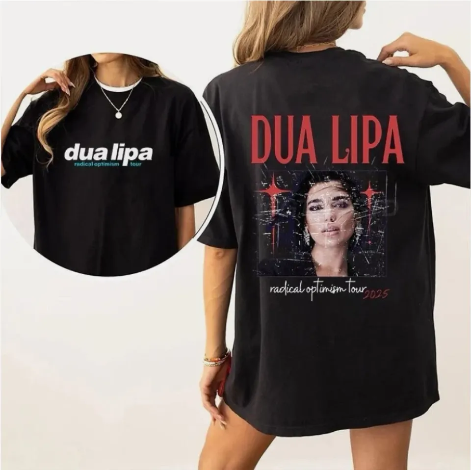 Retro Inspired Dua Lipa Tour Black Shirt Music Lovers Unisex Shirt 2025 T-Shirt