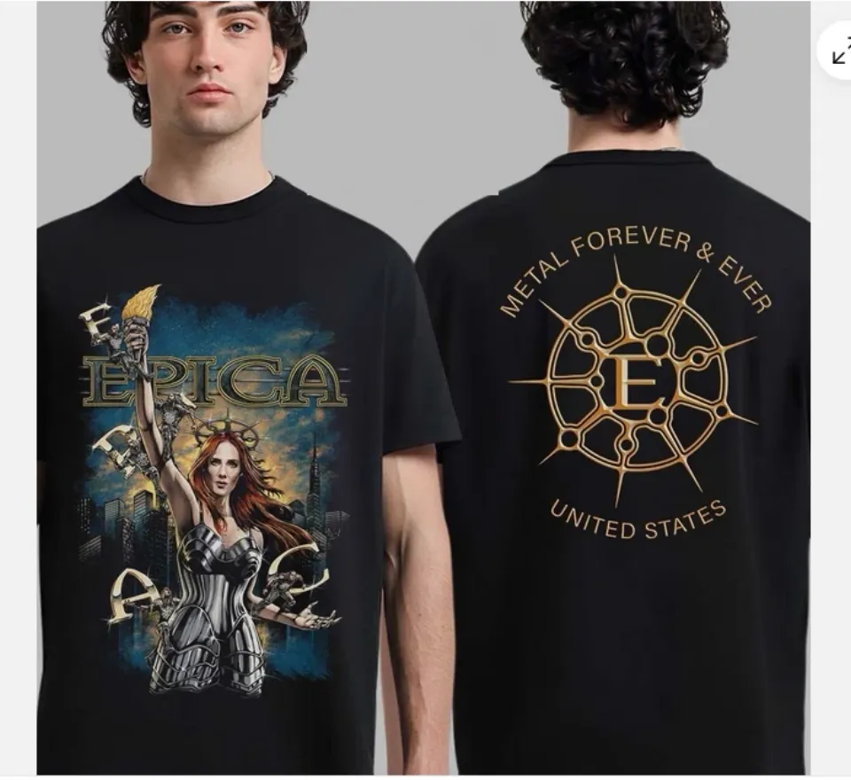 Epica 2025 Exclusive Us Tour Merch Fight To Survive Reprint T-Shirt