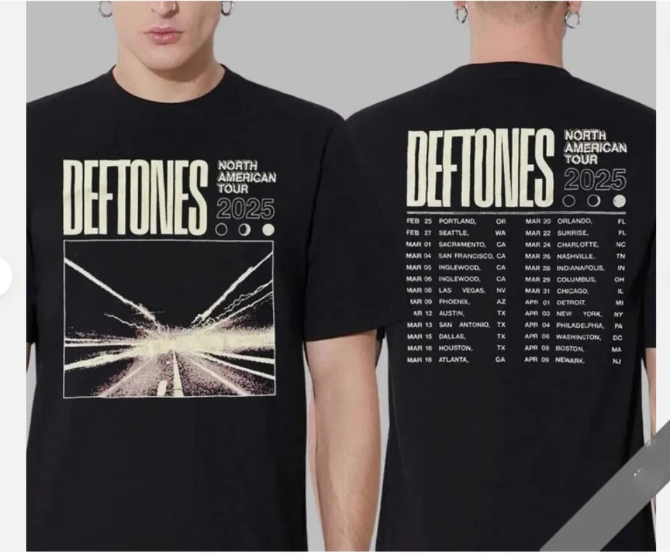 Deftone Rock Album 2025 Tour Concert T-Shirt