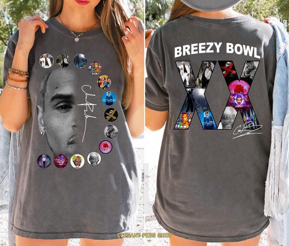 Chris Brown Breezy Bowl Xx Tour 2025 Shirt Double Sided Concert Merch Shirt
