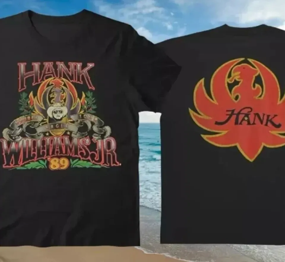 Vintage Hank Williams Jr Double Eagle 1989 Tour Black T-Shirt