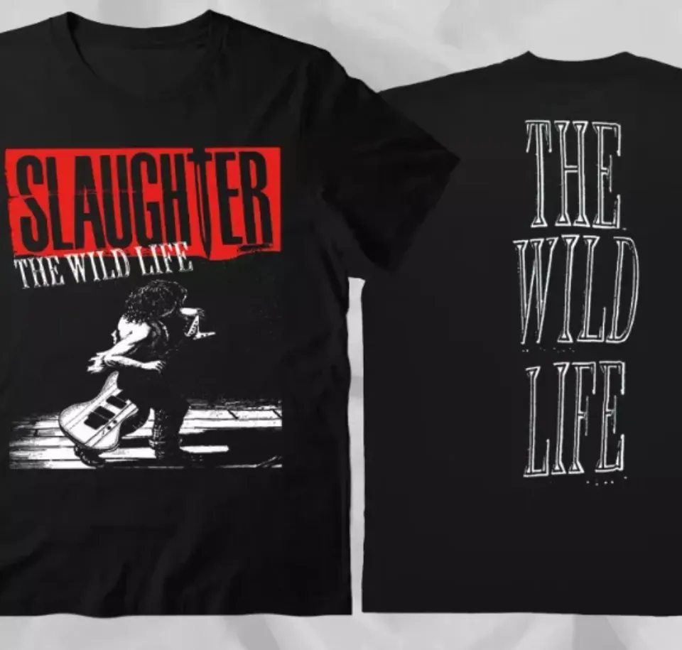 Slaughter The Wild Life Vintage Rare Black Double Sided T-Shirt