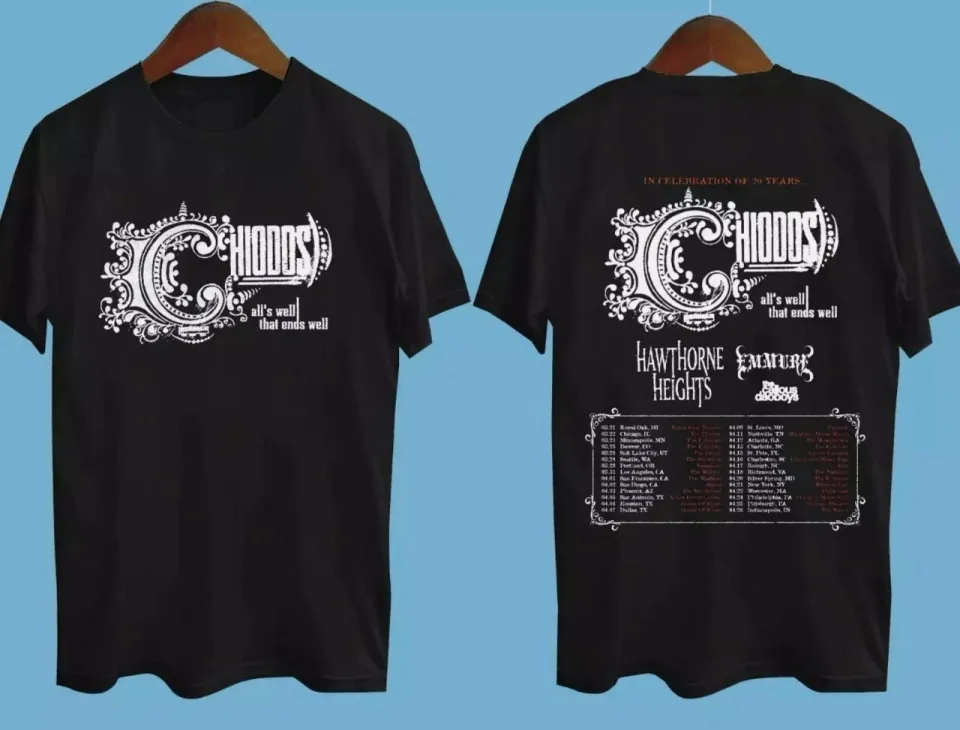 Chiodos All'S Well That Ends Well Tour 2025 Black T-Shirt