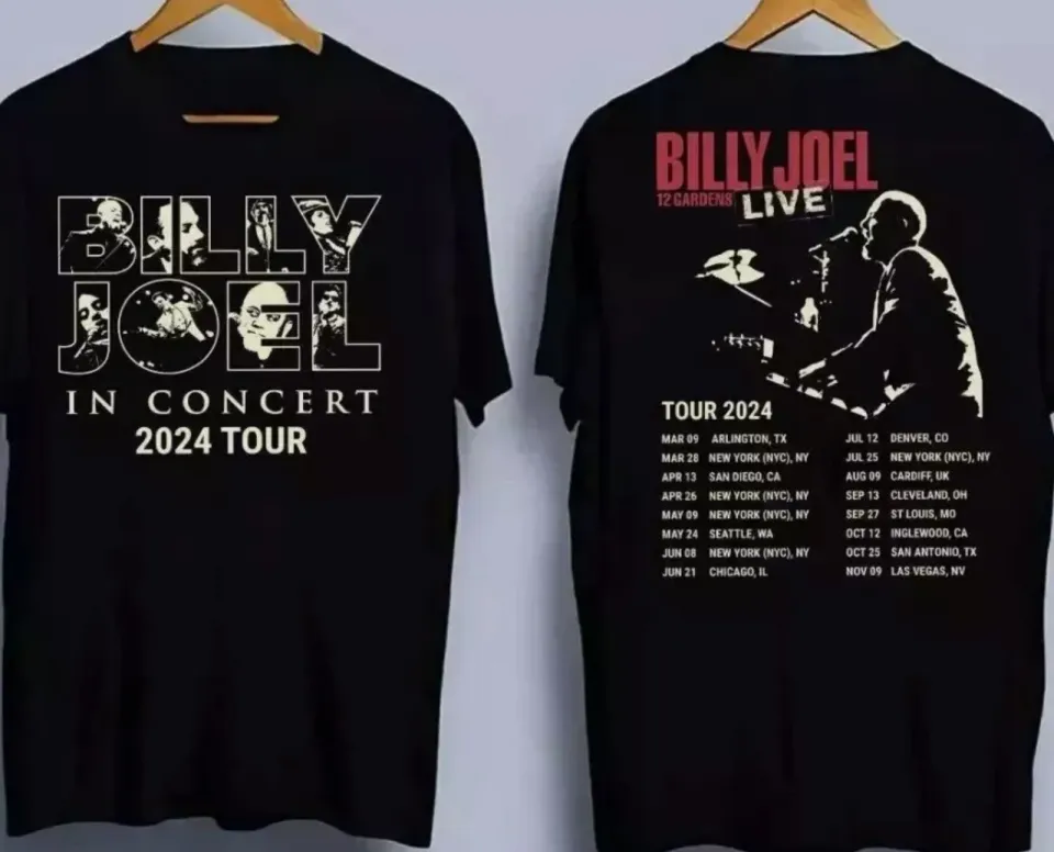 Billy Joel In Concert Music Tour Double Sided T-Shirt