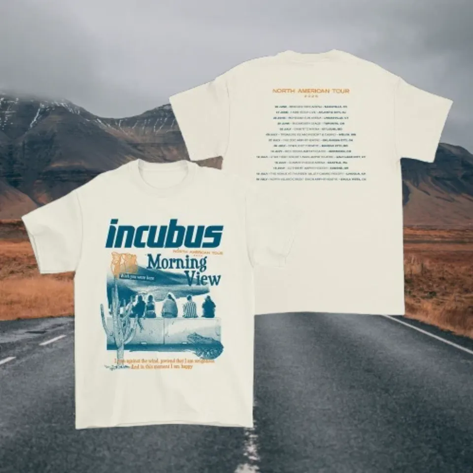 Incubus Tour T-Shirt Morning View Us Tour 2025 Double Sided T-Shirt
