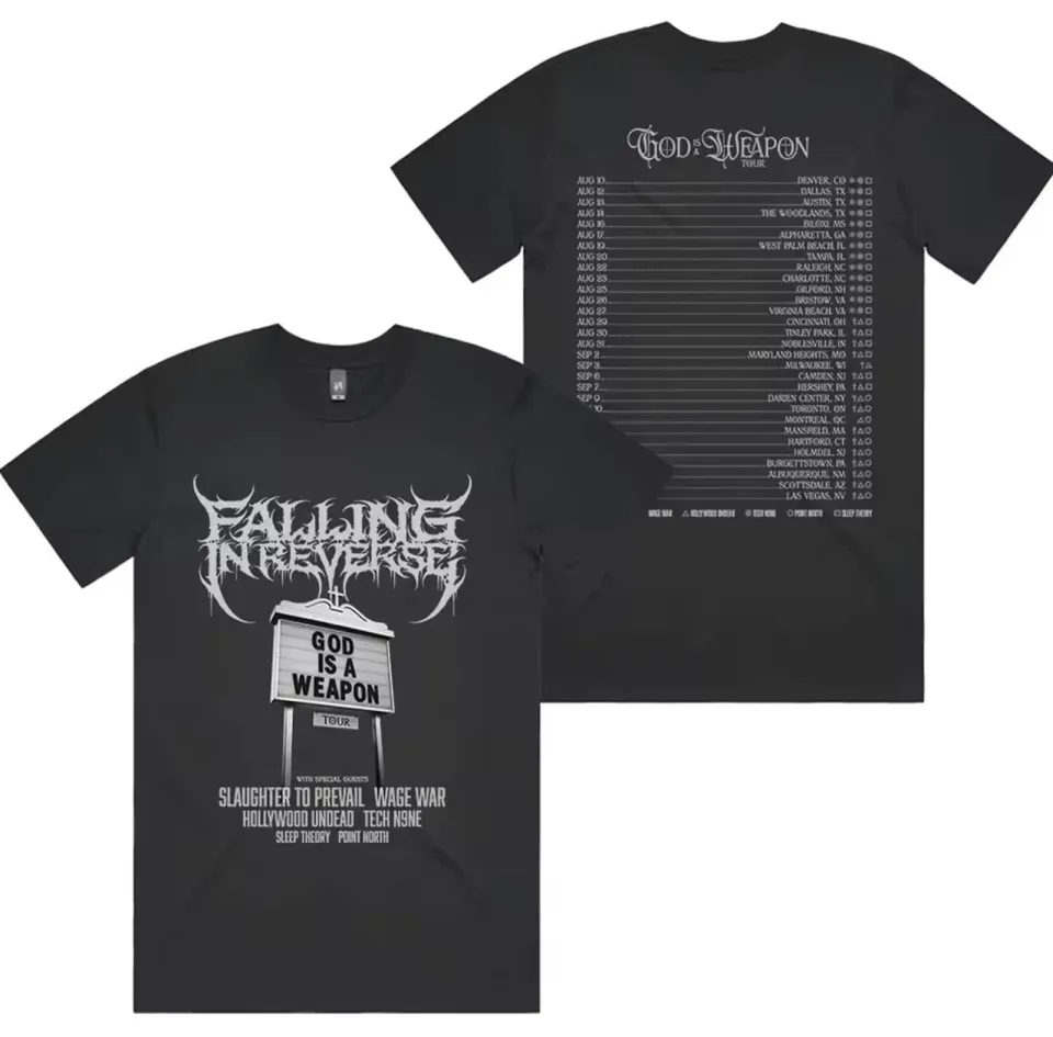 God Is A Weapon Tour 2025 Falling In Reverse T-Shirt