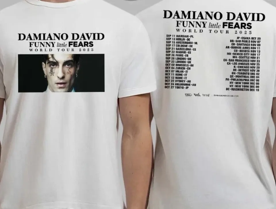 Damiano David Funny Little Fears World Tour 2025 T-Shirt