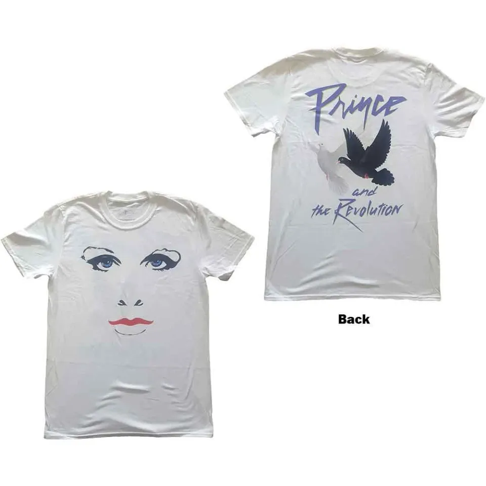 Prince T-Shirt Faces And Doves Logo Mens White
