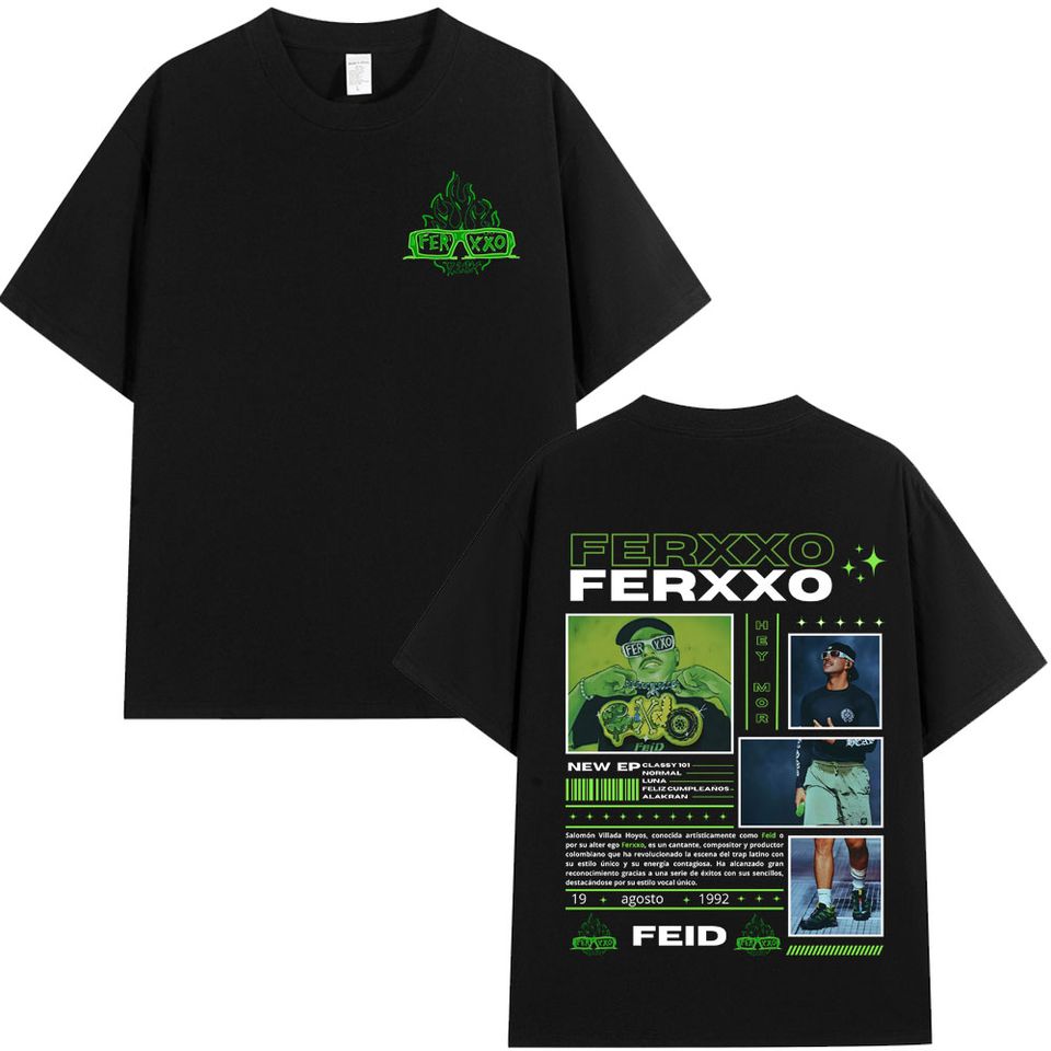Rapper Feid Ferxxo T-Shirt Mens Women Clothing Fashion Hip Hop T-Shirts