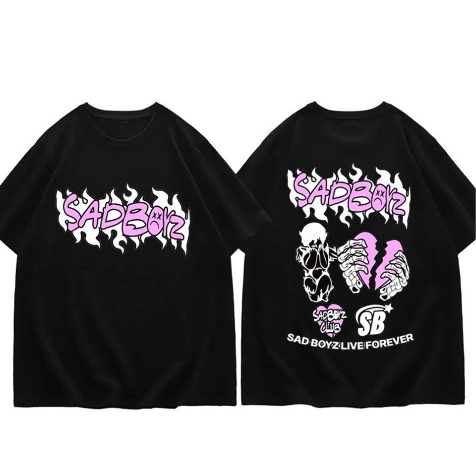 Junior H Sad Boyz Print Cotton T Shirt