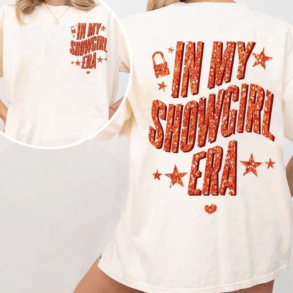 Vintage Showgirl Graphic T-Shirt - Double Sided Retro (Fraud Glitter)
