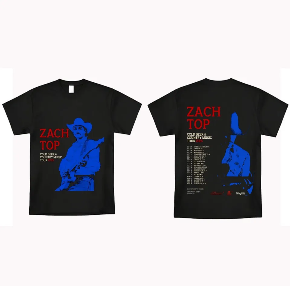 Zach Top Cold Beer & Country Music Tour 2025 T-Shirt
