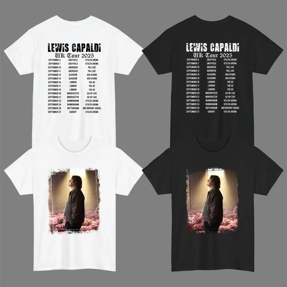 Lewis Capaldi Uk Tour 2025 T-Shirt Concert Merch Fan Gift Shirt Top