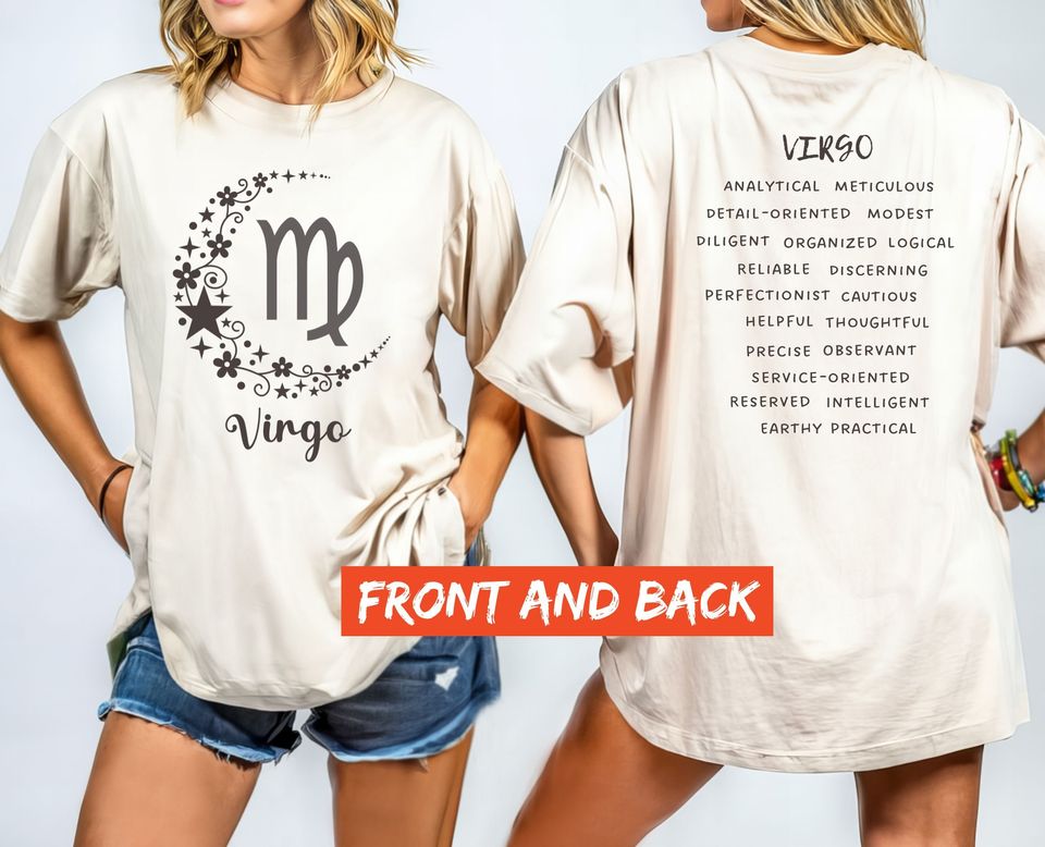 Virgo Zodiac Sign Shirt, Celestial Shirt, Oversized Comfort Colors Shirt